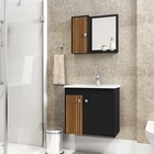 Conjunto Para Banheiro Munique Preto Ripado - Bechara Móveis