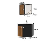 Conjunto Para Banheiro Munique Preto Ripado - Bechara Móveis