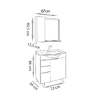 Conjunto Para Banheiro New Crystal 75 Com Pés - Fabribam Nogal