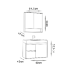 Conjunto Para Banheiro Nicole 60 Suspenso Lavatório E Espelhe