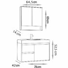 Conjunto Para Banheiro Nicole 80 Suspenso Lavatório E Espelhe