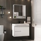 Conjunto Para Banheiro Nicole 80 Suspenso Lavatório E Espelhe