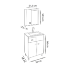 Conjunto Para Banheiro Pop 60 Com Pés - Fabribam Branco/amênd