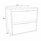 Conjunto Para Banheiro Retangular 2 Portas 1 Gaveta Cnj3055 B