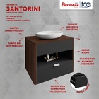 Conjunto Para Banheiro Santorini Preto Fosco/nogal - Bechara