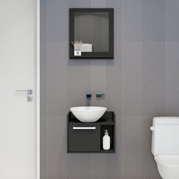 Conjunto Para Banheiro Sem Cuba 1 Porta 1 Prateleira Cnj1028