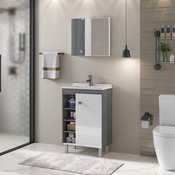 Conjunto Para Banheiro Sophia 60 Com Pés - Fabribam Branco/et