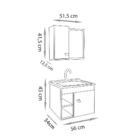 Conjunto Para Banheiro Sophia 60 Suspenso - Fabribam Branco/a