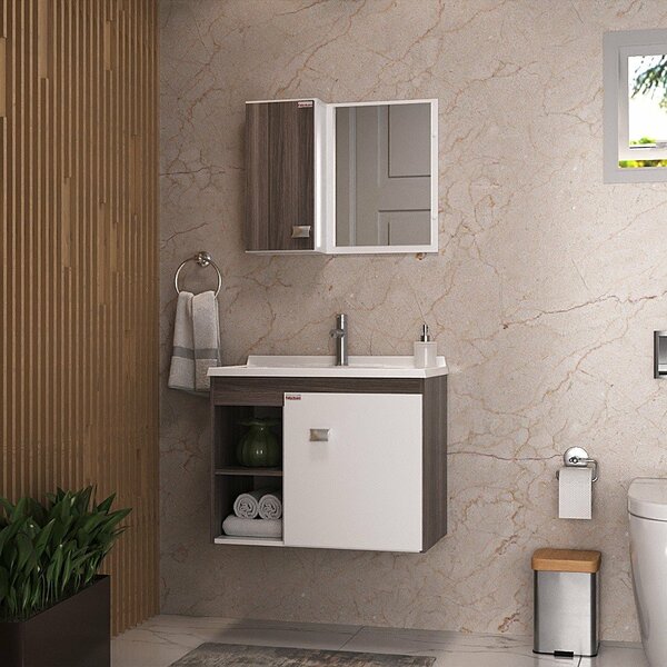 Conjunto Para Banheiro Sophia 60 Suspenso - Fabribam Branco/a