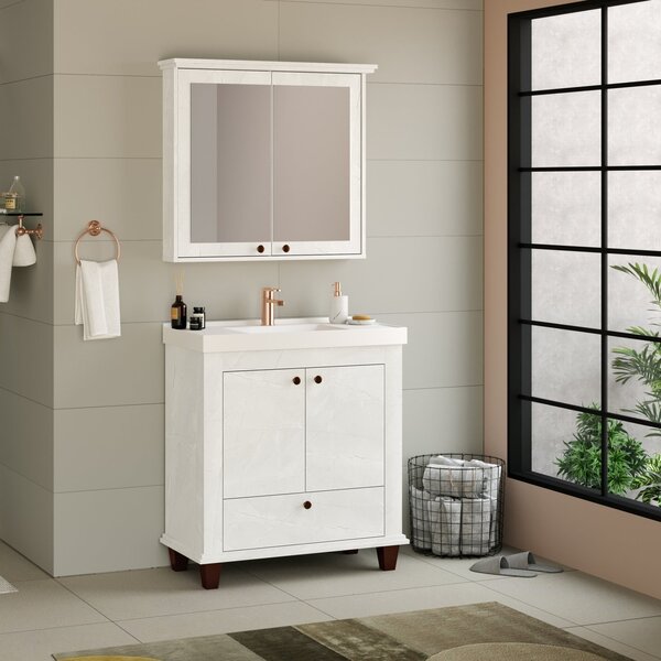 Conjunto Para Banheiro Valência 180x82x40,5cm Quartzo