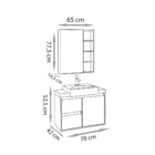 Conjunto Para Banheiro Valentina 80 Suspenso - Fabribam Grigio