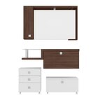 Conjunto Para Banheiro Vicenza Nogal Ebano  Branco/nogal Ébano