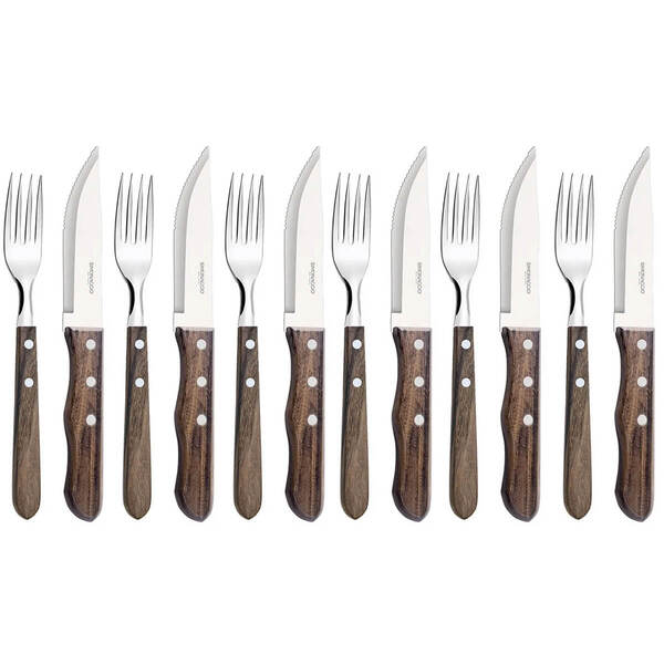Conjunto Para Churrasco Jumbo Faqueiro Garfo E Faca Cabo De M