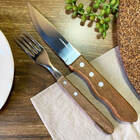 Conjunto Para Churrasco Jumbo Faqueiro Garfo E Faca Cabo De M