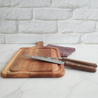 Conjunto Para Churrasco Madeira 3 Peças Kit Garfo Faca E Tábu