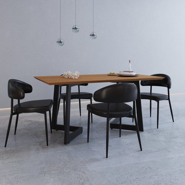 Conjunto Para Cozinha Com 4 Cadeiras Toronto Preto/mel