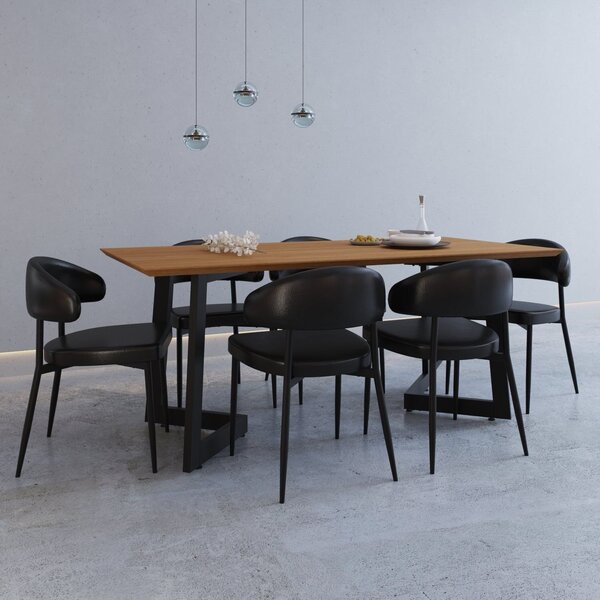 Conjunto Para Cozinha Com 6 Cadeiras Toronto Preto/mel