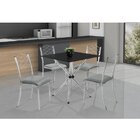 Conjunto Para Cozinha Mesa Lana 80x80cm Com 4 Cadeiras Orteni