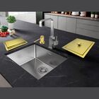 Conjunto Para Embutir Dourado Lixeira Porta Esponja Dispenser