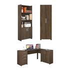 Conjunto Para Escritório 1 Mesa De Canto 2 Armários Altos Not