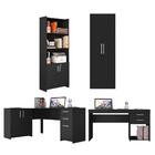 Conjunto Para Escritório 2 Mesas 2 Armários Altos Notável Móv