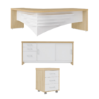 Conjunto Para Escritório Bragança Carvalho Branco