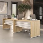 Conjunto Para Escritório Com 2 Mesas Tamburato 1400 Carvalho/