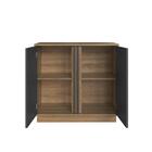 Conjunto Para Escritório Com 2 Peças Mesa L Armário Baixo Cm8