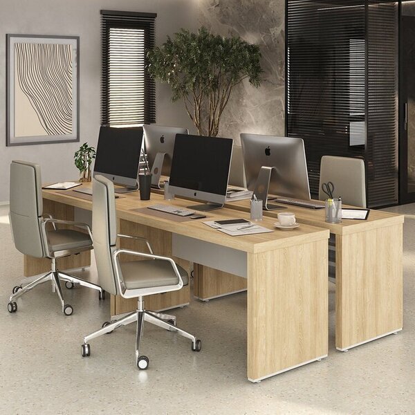 Conjunto Para Escritório Com 4 Mesas Tamburato 1400 1400cm Ca