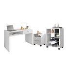 Conjunto Para Escritório Com Gaveteiro Paralia Branco Preto