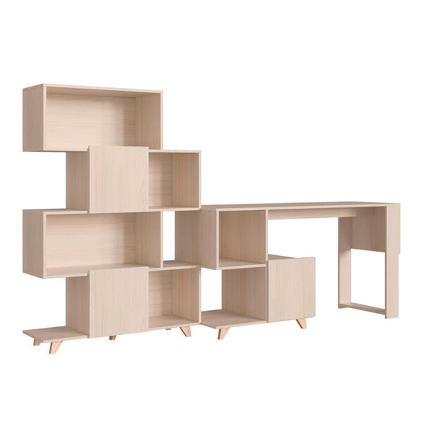 Conjunto Para Escritório Mesa Escrivaninha E Estante Aurora B