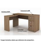 Conjunto Para Escritório Mesa L E Balcão 2 Portas - Amêndoa