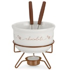 Conjunto Para Fondue Chocolate Em Porcelana Forma 801975