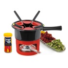 Conjunto Para Fondue Com 4 Garfos Queimador Pastilhas Refil V