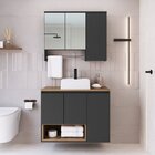 Conjunto Para Gabinete Suspenso 80cm Com Cuba E Espelheira 3