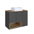 Conjunto Para Gabinete Suspenso 80cm Com Cuba E Espelheira 3