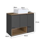 Conjunto Para Gabinete Suspenso 80cm Com Cuba E Espelheira 3