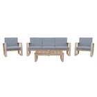 Conjunto para Jardim 3 Peças Madeira Solaris Bege Naterial