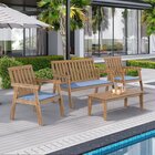 Conjunto Para Jardim 4 Peças 3 Poltronas 1 Mesa De Centro Fam