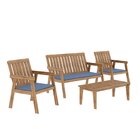 Conjunto Para Jardim 4 Peças 3 Poltronas 1 Mesa De Centro Fam