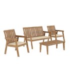 Conjunto Para Jardim 4 Peças 3 Poltronas 1 Mesa De Centro Fam