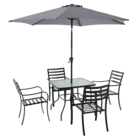 Conjunto para Jardim 4 Peças Aço Rono Cinza Naterial
