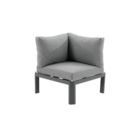 Conjunto de Sofá com Mesa de Centro para Jardim 169x75cm Bali 5 Lugares Alumínio e Teca Cinza e Marrom Naterial