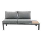 Conjunto de Sofá com Mesa de Centro para Jardim 169x75cm Bali 5 Lugares Alumínio e Teca Cinza e Marrom Naterial