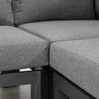 Conjunto de Sofá com Mesa de Centro para Jardim 169x75cm Bali 5 Lugares Alumínio e Teca Cinza e Marrom Naterial