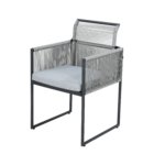 Conjunto para Jardim 5 Peças Aço e vime Compass Cinza Naterial