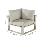 Conjunto de Sofá com Mesa de Centro e Poltrona para Jardim 144x61,5cm 6 Lugares Alumínio e Teca Bege Elani Naterial