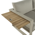 Conjunto de Sofá com Mesa de Centro e Poltrona para Jardim 144x61,5cm Elani 6 Lugares Alumínio e Teca Bege Naterial