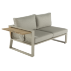 Conjunto de Sofá com Mesa de Centro e Poltrona para Jardim 144x61,5cm Elani 6 Lugares Alumínio e Teca Bege Naterial