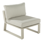 Conjunto de Sofá com Mesa de Centro e Poltrona para Jardim 144x61,5cm Elani 6 Lugares Alumínio e Teca Bege Naterial